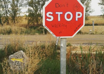 Stop sign with graffiti
